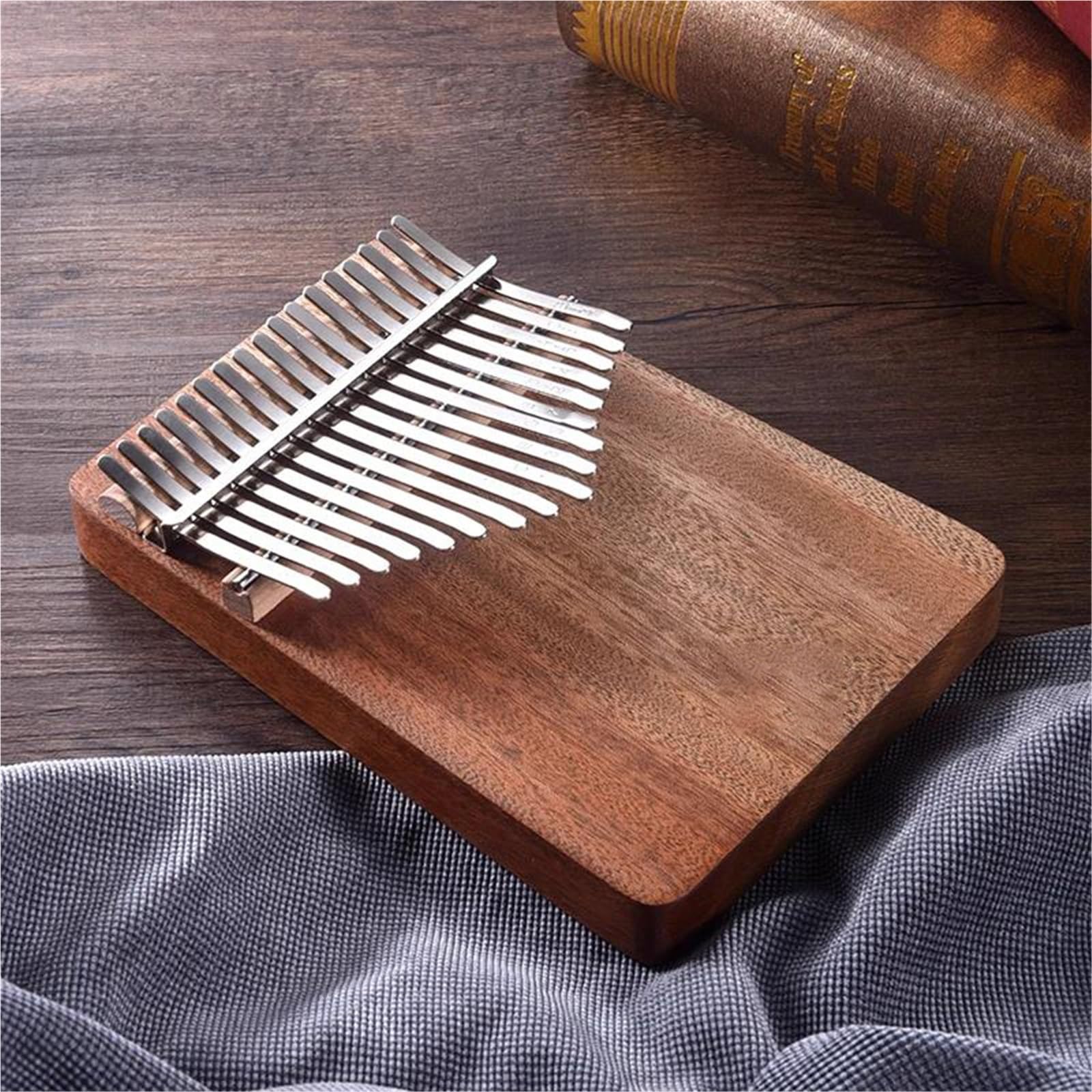 Fortepian Na Kciuk 17-klawiszowy Przenośny Fortepian Z Drewna Mahoniowego Kalimba Dla Początkujących Klawiatura Muzyczna Instrument Muzyczny Z Akcesoriami