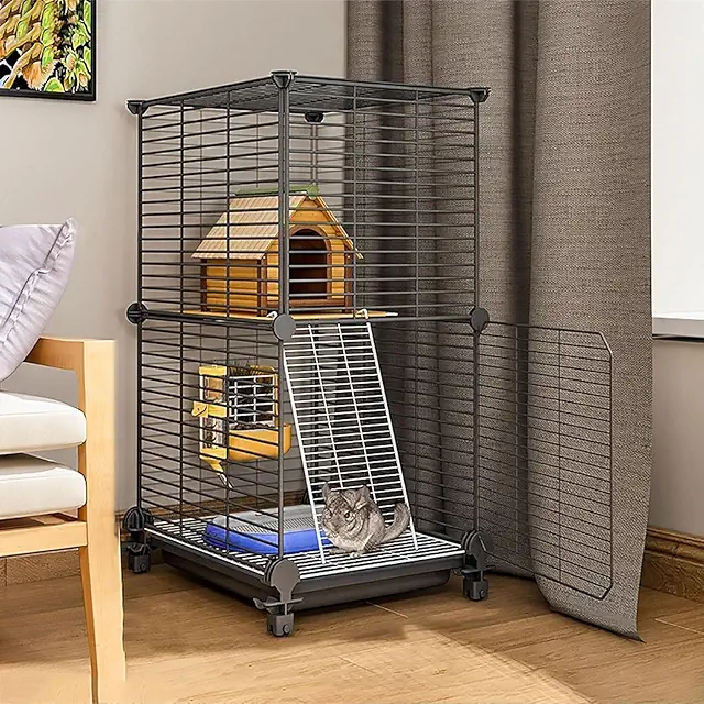 Large DIY Pet Cage for Ferrets, Chinchillas & Small Animals - Indoor Enclosure (39x39x76cm)