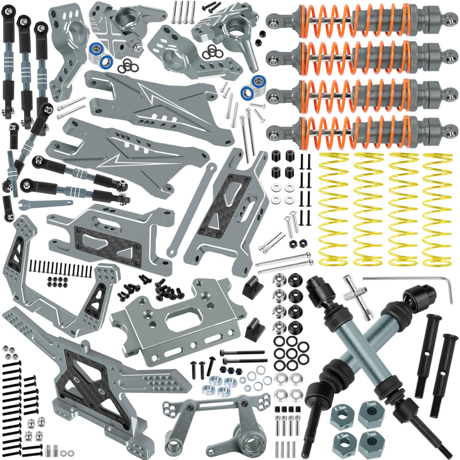 BRCatWPark RC Upgrades Part for 1/10 Slash 2WD,Suspension Arm,Shock Absorber,Drive Shaft,Caster Block,Steering Blocks,Stub Axle Carriers,Steering Bellcranks,Links,Shock Tower,Front Bulkhead,Titanium — image 1