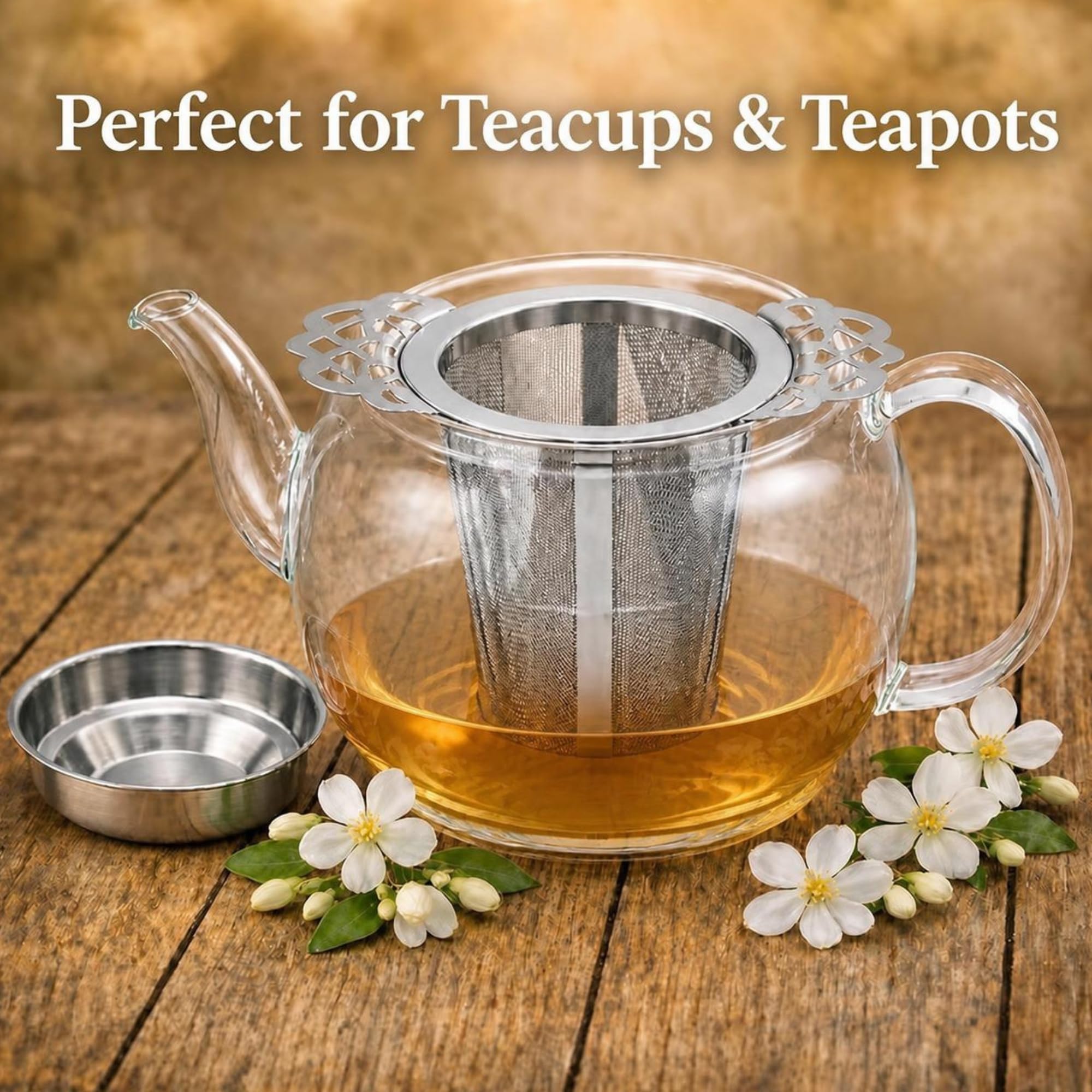 Infusor de colador de té de malla fina de acero inoxidable