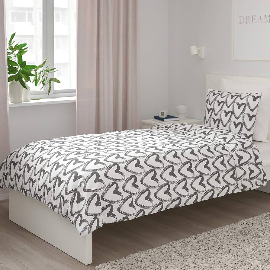 新品　IKEA クランスマルヴァ　シングル　掛け布団カバー　枕カバー　2組セット KRANSSALVIA クランサルヴィア 掛け布団カバー＆枕カバー（枕