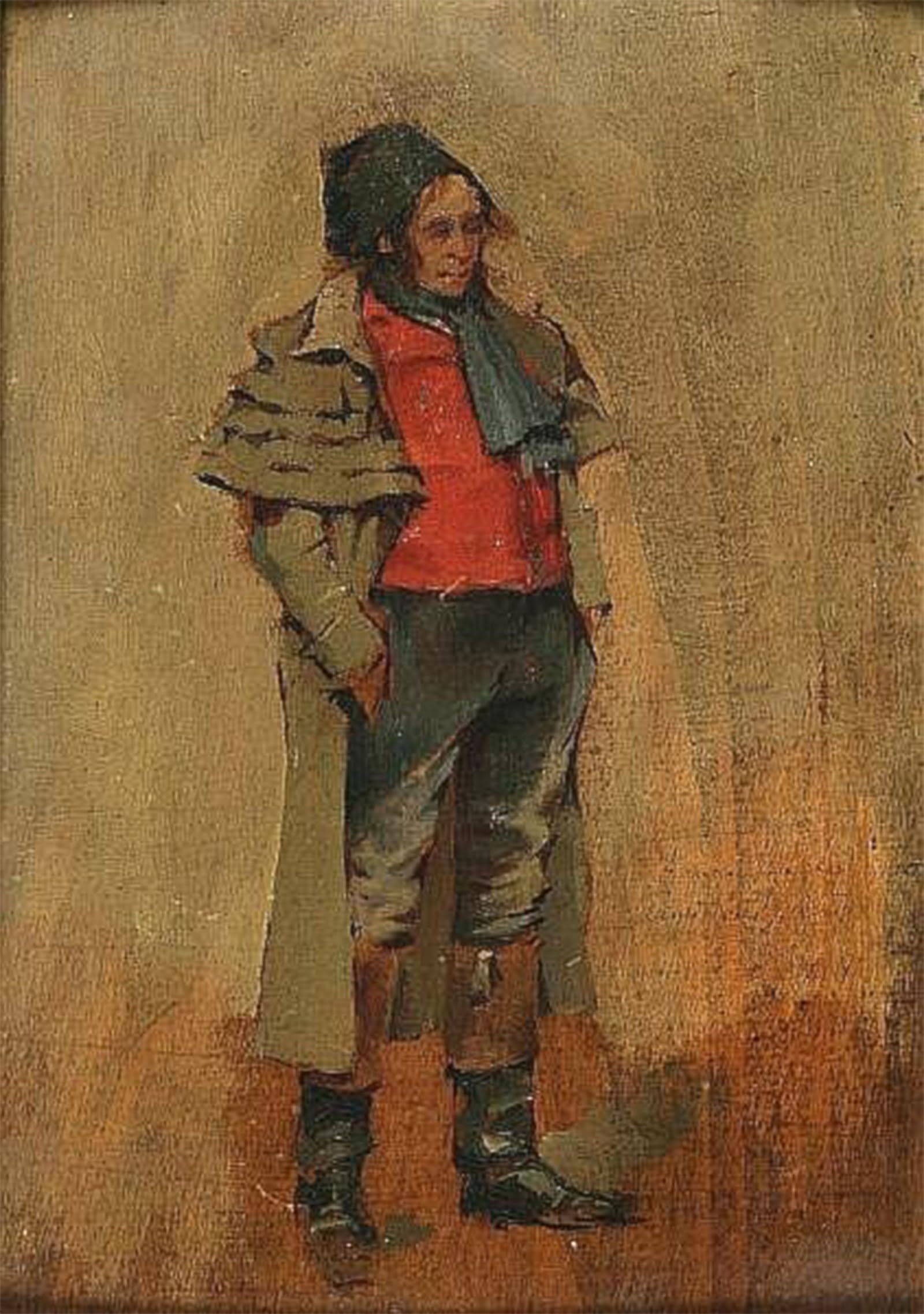 POSTERIIk Vintage Art Print Images Pictures Print Portrait of a Standing Man by Jean-louis Ernest Meissonier Modern Colour Posters for Office Home Decor 60x90cm