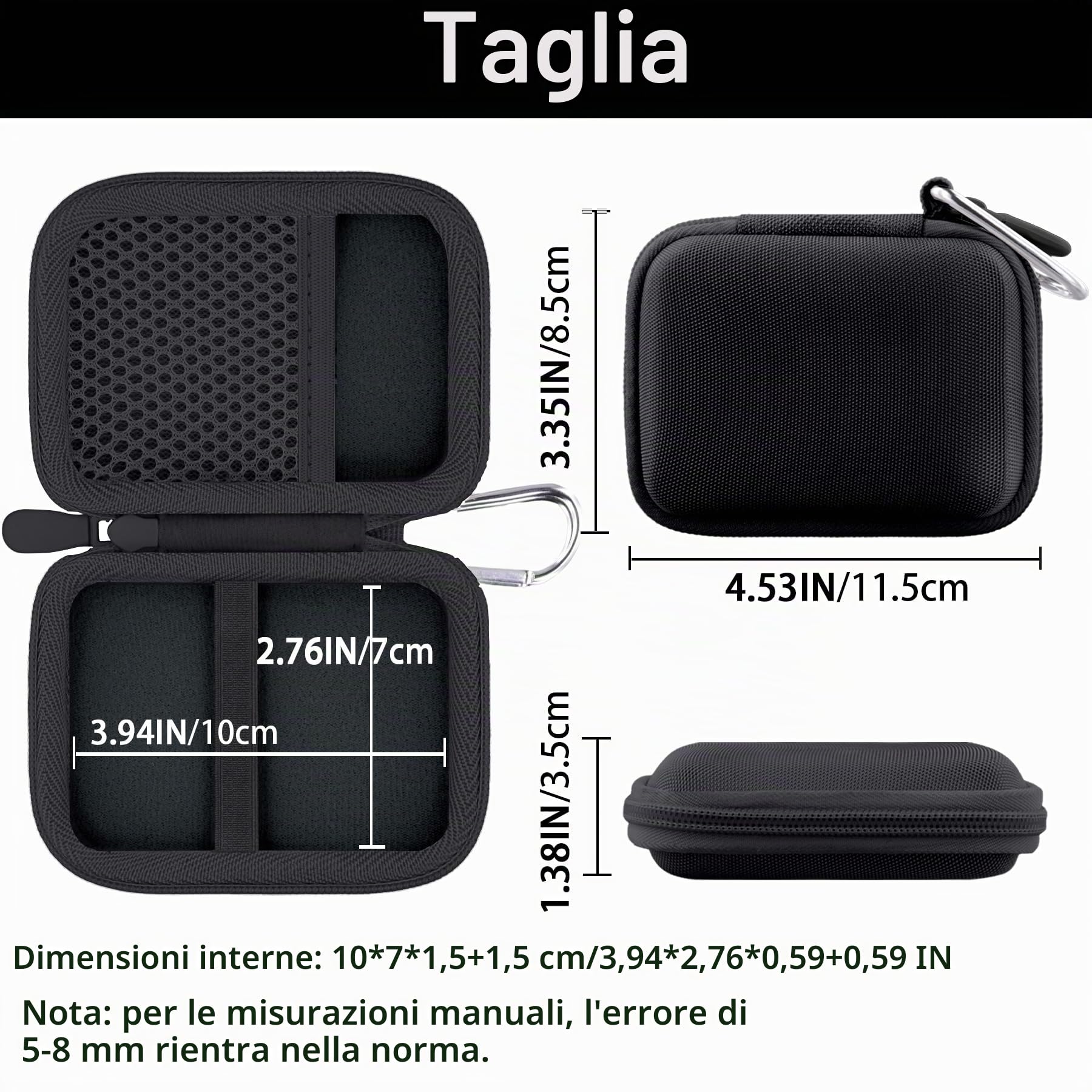 khanka Custodia per SSD Lexar TouchLock ES5/ES4/SL500/SL500M,Nero | Compatibile con SSD Lexar TouchLock ES5/ES4/SL500/SL500M 1TB/2TB/4TB, Rivestimento in Velluto,Custodia Rigida,Solo Custodia