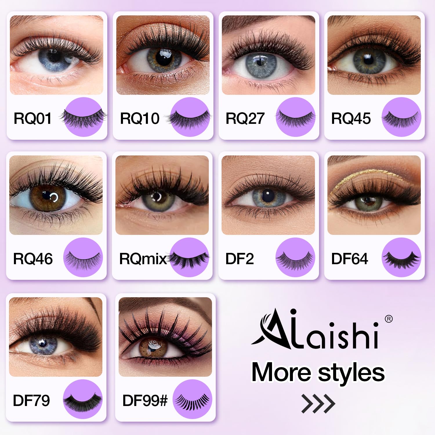 Wispy False Eyelashes Kit With Bond, Seal and Tweezer, 7 Pairs Natural Look Fake Cat Eye Lashes Strips Thin Band Extensions Waterproof Easy Eyelashes for Beginners RQ45