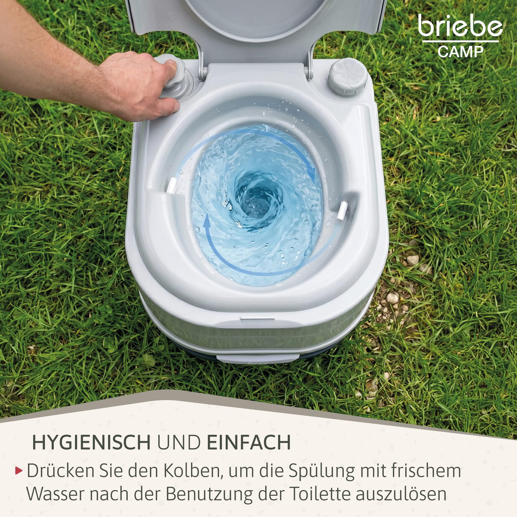 briebe Camp Campingtoilette, Rollen Tragbare Toilette 22L Abwassertank