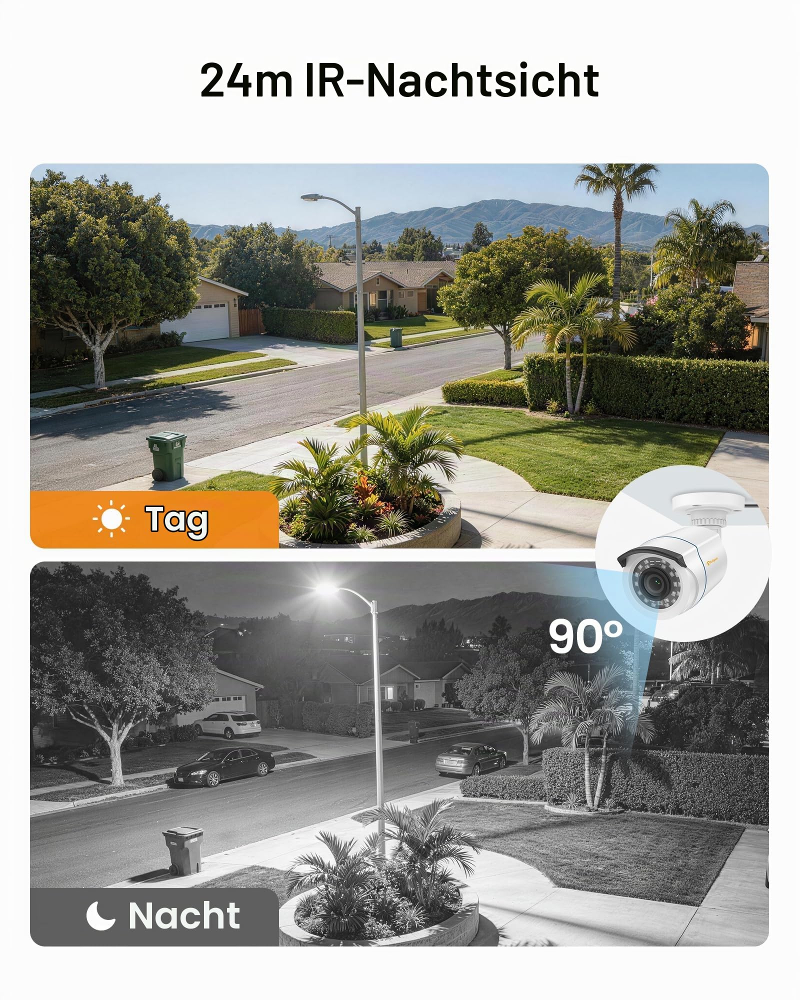 Anlapus 1080P HD Außen Video Überwachungssystem mit 1TB Festplatte 8CH 1080P H.265+ DVR mit 4 2MP Kamera für Haus Sicherheit, App/E-Mail-Alarm bei Bewegung