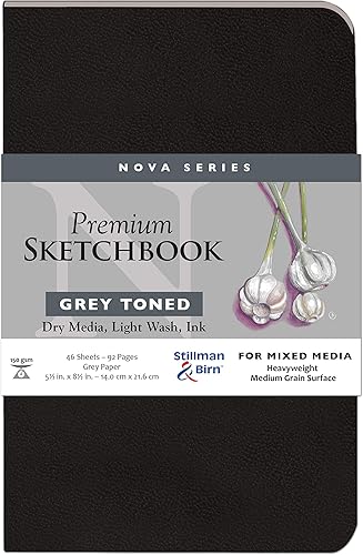 Miniatura 3 de Stillman  Birn Nova Series - Cuaderno de bocetos 80 x 100in 529ozm papel gris superficie de grano medio