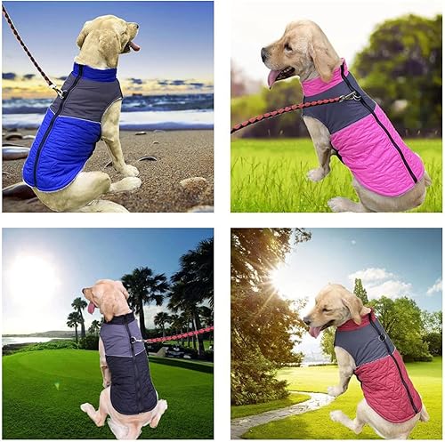 Miniatura 6 de Tineer Chaleco de invierno para perros pequeños, medianos y grandes, con forro polar, abrigo cálido, ropa impermeable para perros para clima frío