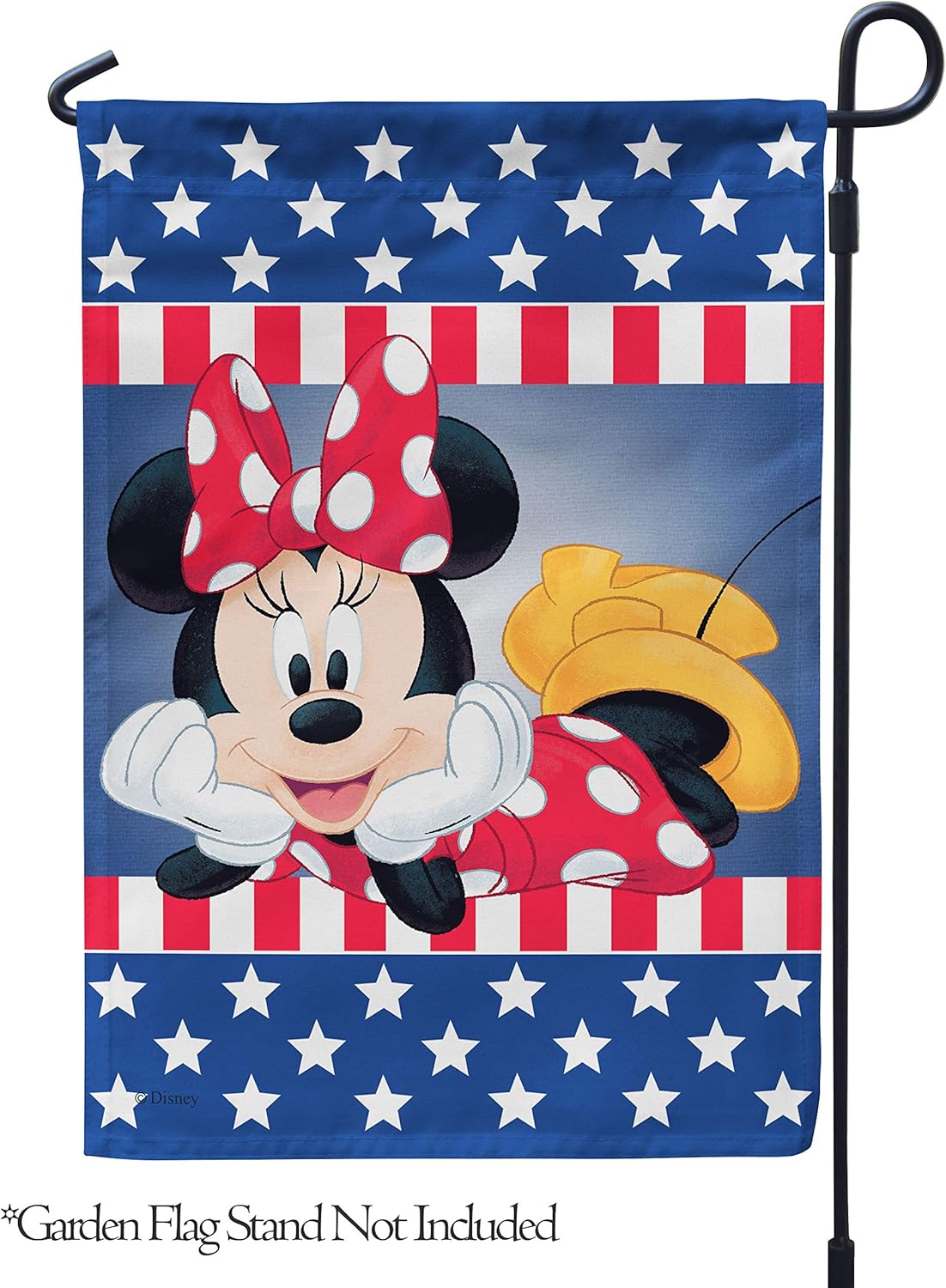 Flagology, Disney, Minnie Mouse, Patriotic Minnie, Outdoor, Garden Flag 12" x 18", Exclusive Premium Fabric, Officially Licensed Disney