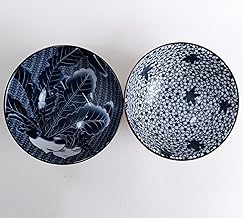 Japanese Style Ceramic Snack Bowls - 300ml Salad Bowl - 2pcs Rice Bowl Set - Soup Bowl - Dessert Bowl - Cereal Bowls (Set of 2)