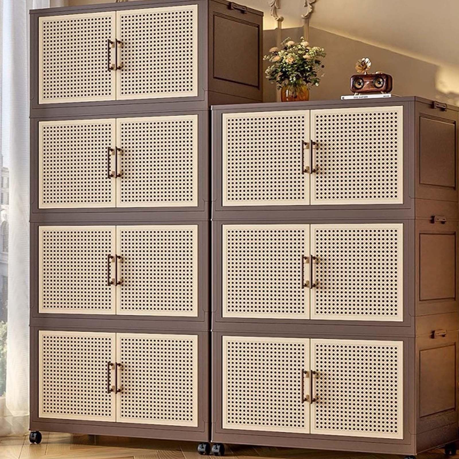 Tour de rangement transparente et mobile pour optimiser la chambre et le bureau