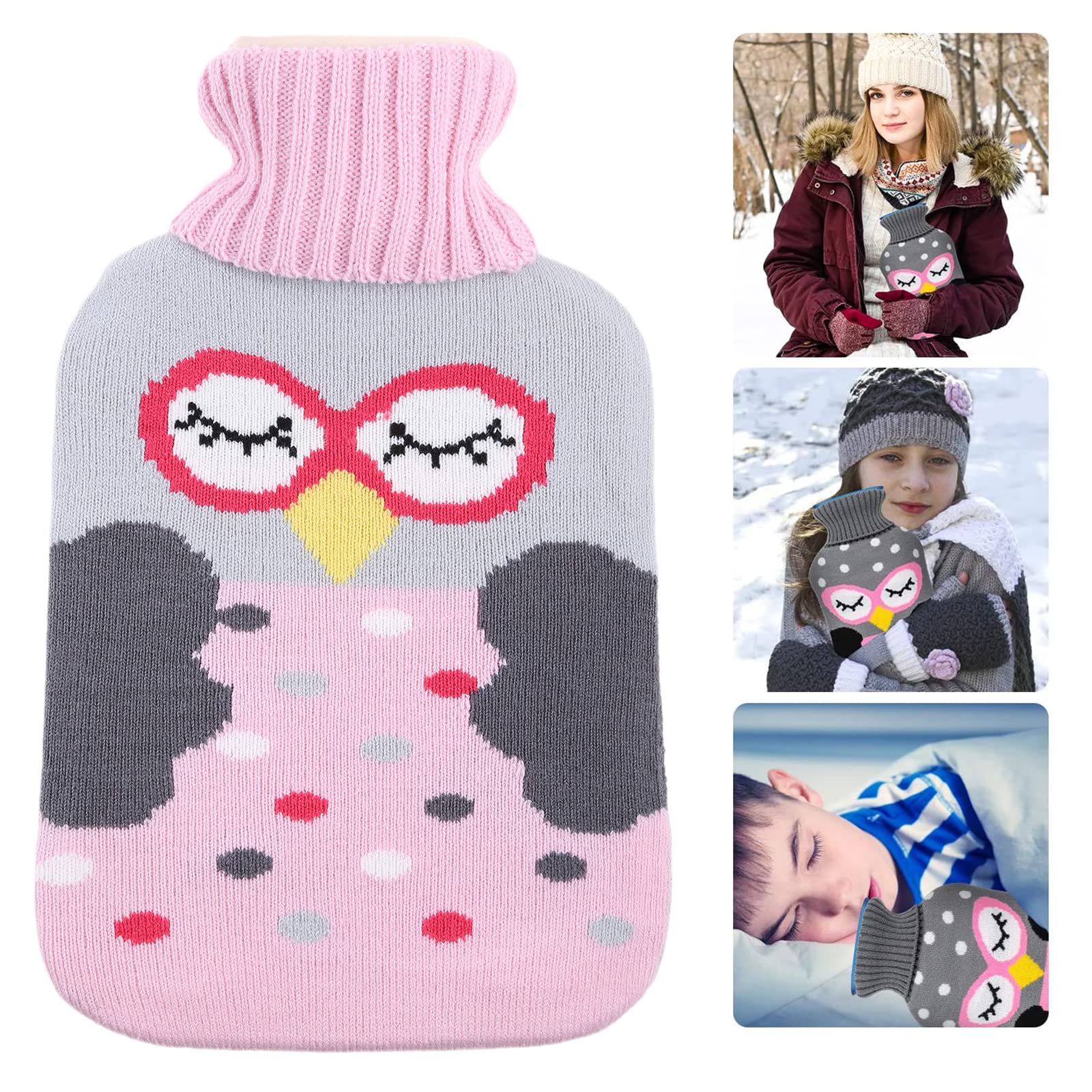 Uitndvyte Lovely Hand Po Warm Water Bottle Large Hot Water Bottles Portable Hand Warmer Girls Pocket Hand Feet Hot Water Bags