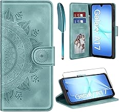 ivencase Leather Case for Samsung Galaxy A17 5G Case and Screen Protector, Premium Foldable Mobile Phone Case Flip Wallet, Card Slot, PU Leather, Stand, Protective Case Compatible with Samsung A17 5G