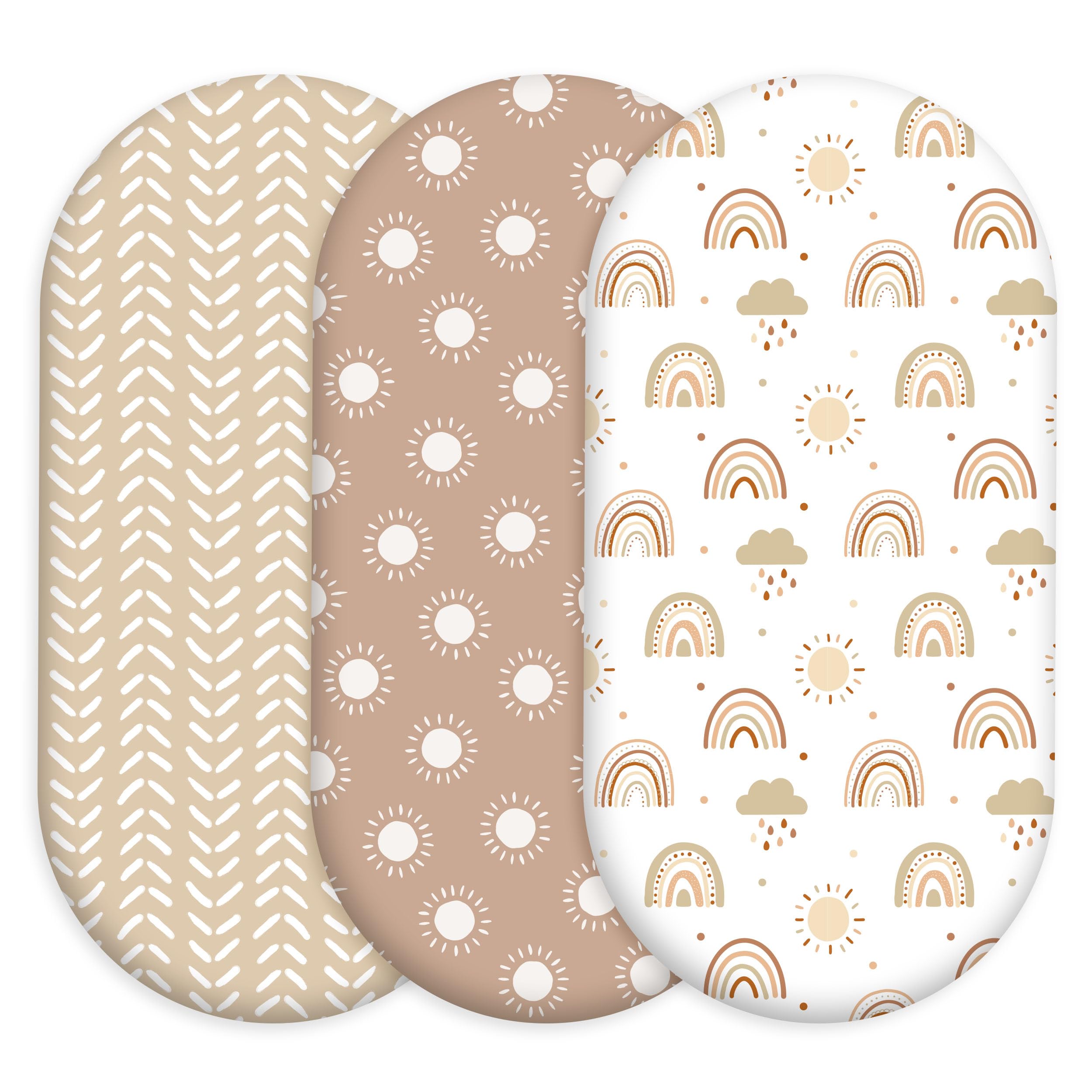 CIVARUA KIDS Baby Bassinet Sheets Girl Boy, 3 Pack Fitted Bassinet Sheet โ image 1