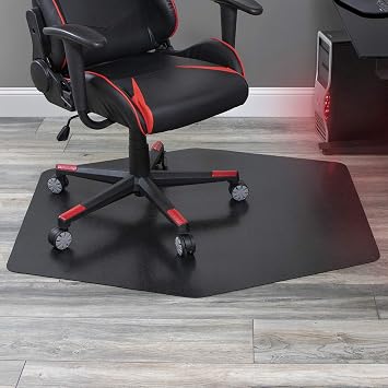 Game Zone Chair Mat, for Hard Floor/Medium Pile Carpet, 42 x 46, Black 121563
