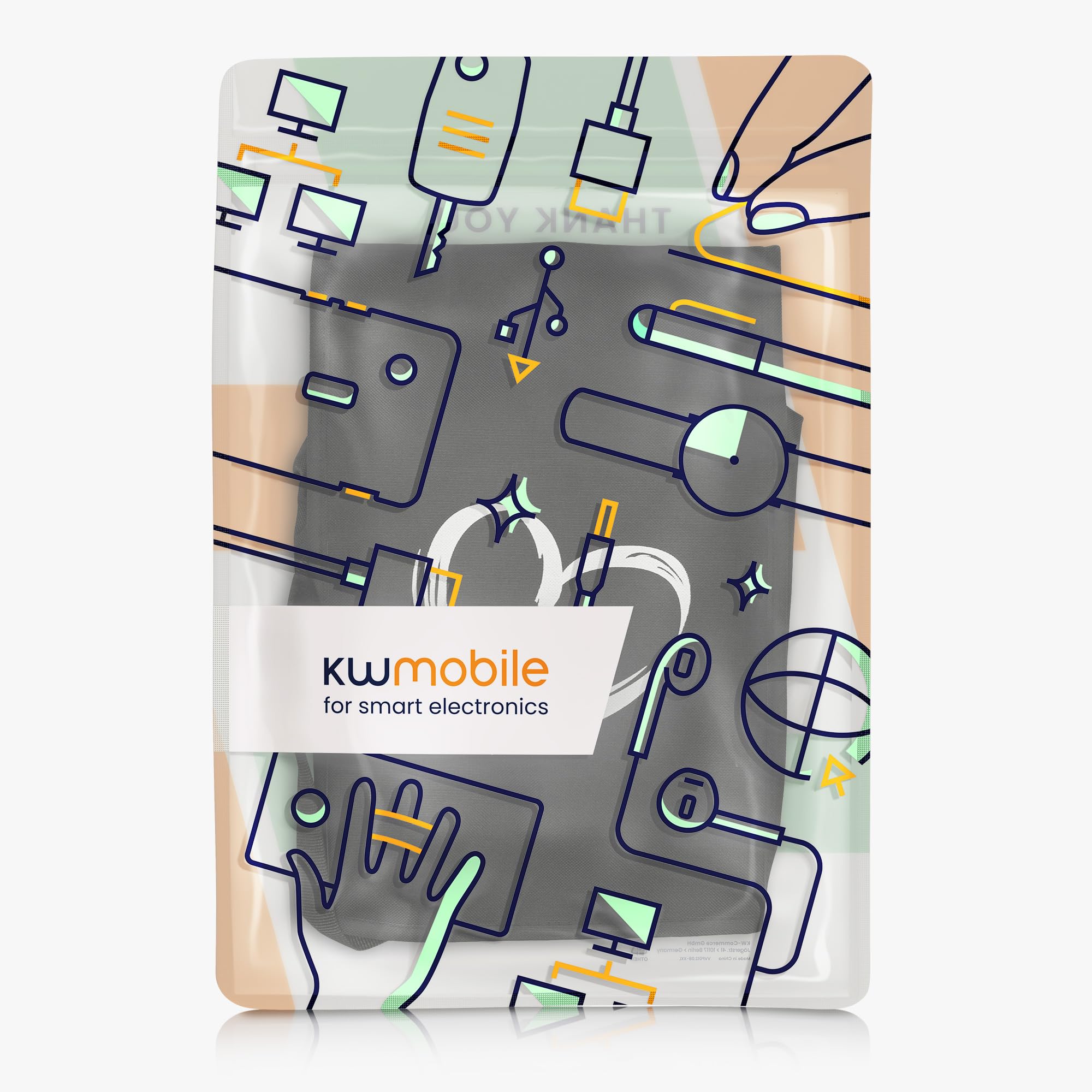 kwmobile Cover Protettiva Compatibile con Thermomix TM7 - Copertina Antipolvere Cooking Blender Cuore bianco/nero