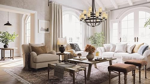 Miniatura 7 de Franklin Iron Works Essex - Lámpara colgante colgante de bronce teñido de 16 pulgadas de ancho, pantalla de cúpula rústica industrial para comedor,