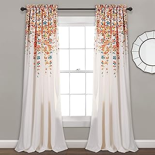 Sponsored Ad - Lush Decor Weeping Flowers Darkening Window Curtains Panel Set for Living, Dining Room, Bedroom (Pair), 84 ...