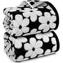 Black Bath Towels Set of 2, Super Soft & Quick Drying 27.5x55 Inches