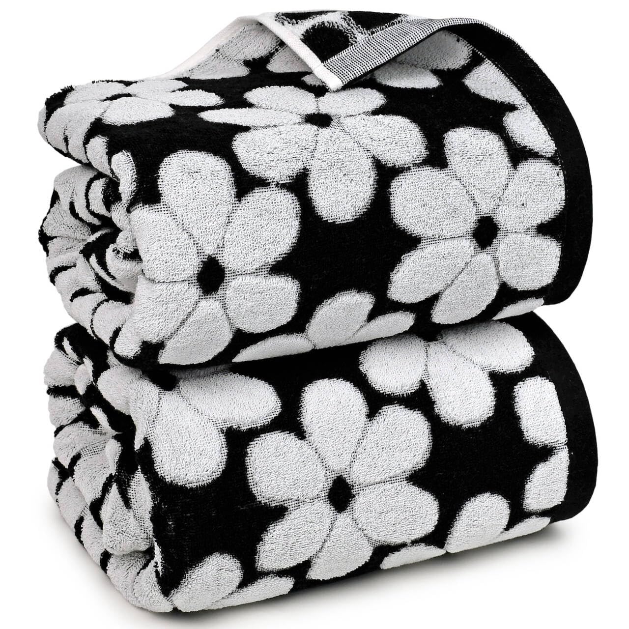 Pink Floral Bath Towels Set - Luxurious & Absorbent -10