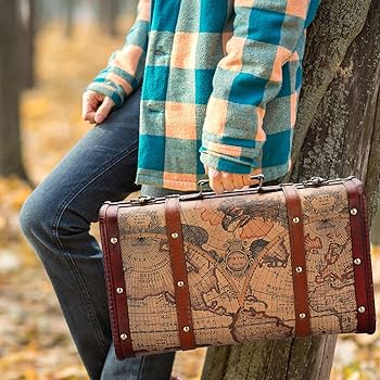 Amazon.com: ELLDOO Vintage Wooden Storage Chest, Portable