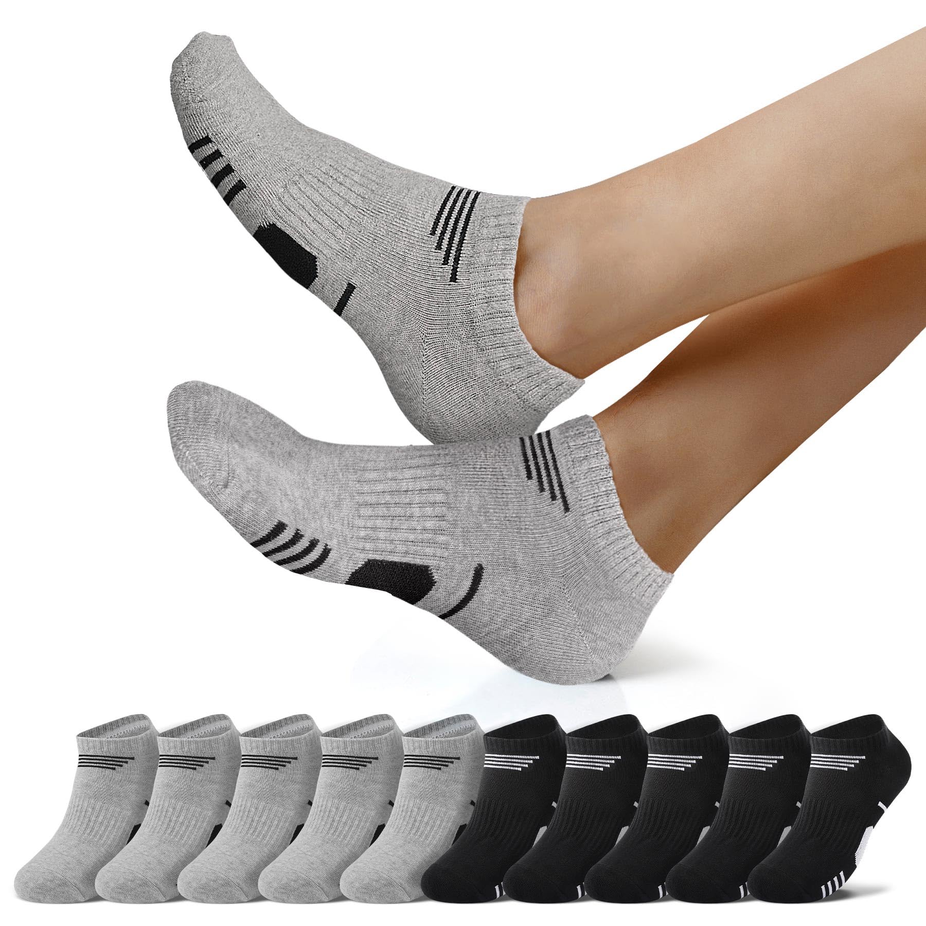 NUOZA 10 Paar Sneaker Socken Herren Damen Kurze Baumwolle Sportsocken Halbsocken Herrensocken Laufsocken Atmungsaktive Größe 35-50