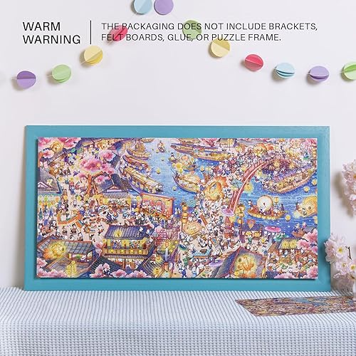 Miniatura 7 de Rompecabezas para adultos de 1000 piezas, rompecabezas de MOMIBOOK de gato de pueblo chino, imagen de pintura de 32 x 16 pulgadas, juguetes y