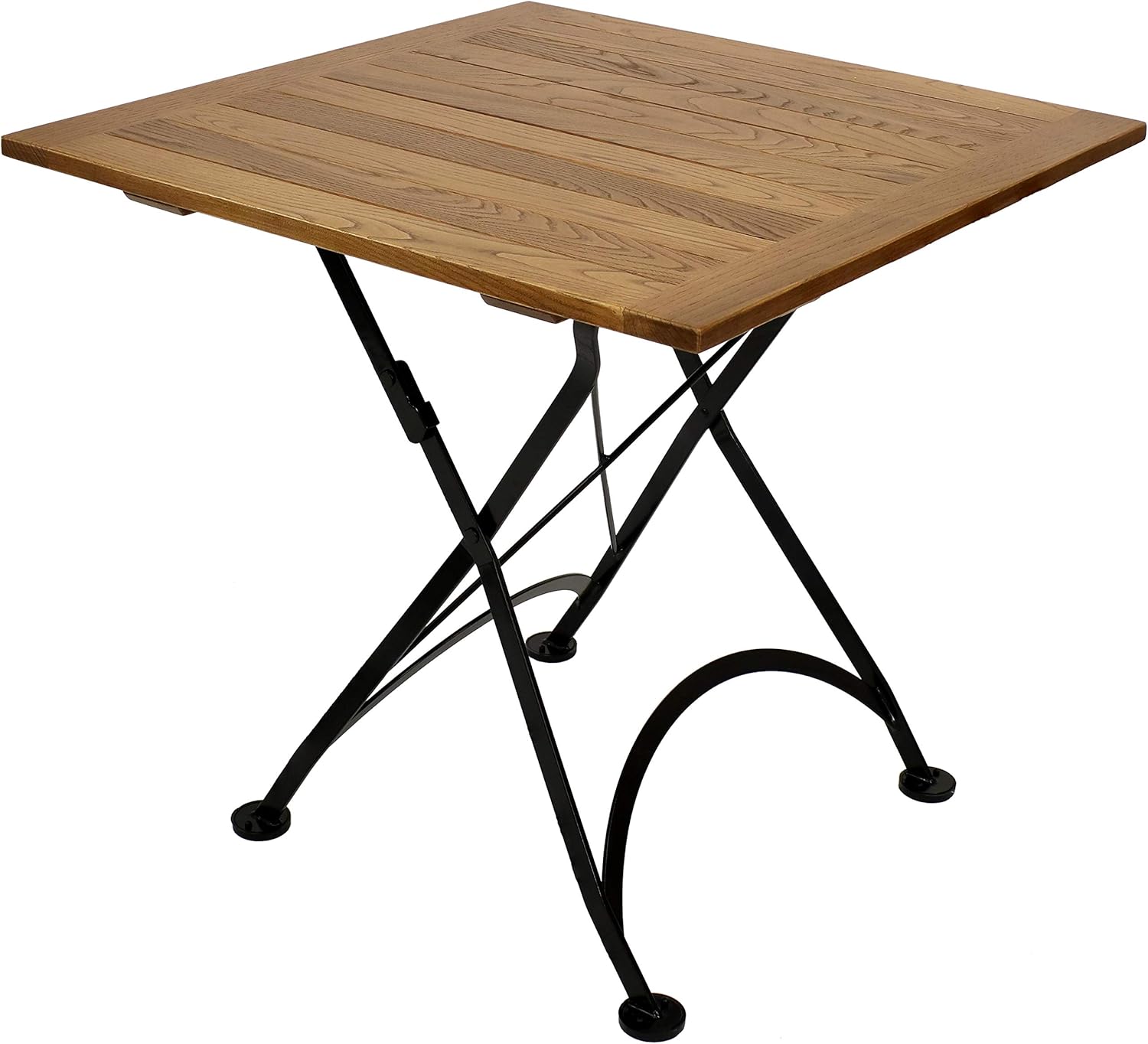 Sunnydaze 31-Inch Square European Chestnut Wood Folding Square Bistro Table - Indoor/Outdoor