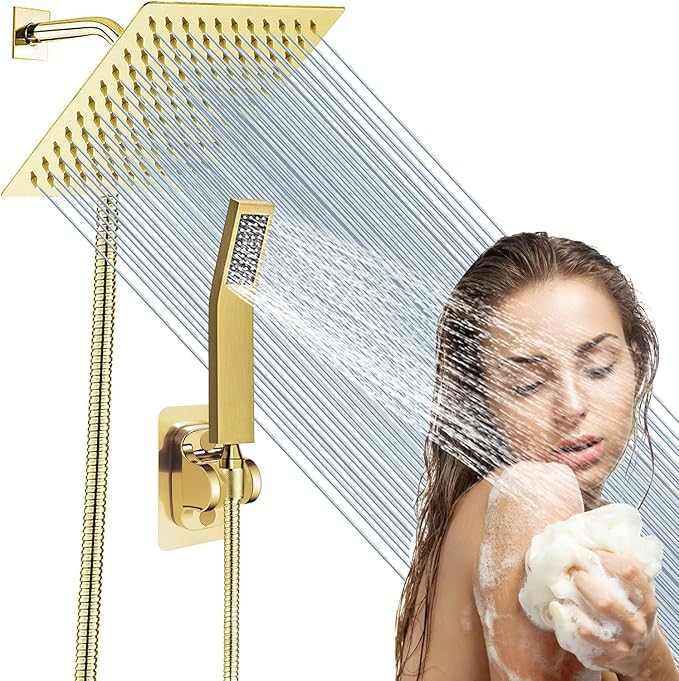 High Pressure Square Rain Gold Shower