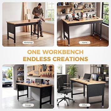 121 x 60 cm Adjustable Heavy-Duty WorkBench