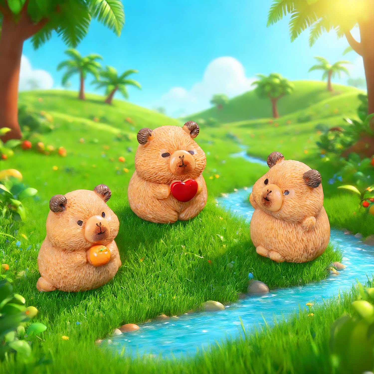 40Pcs Mini Capybara Animals Set, Mini Resin Figurines, Miniature Capybara Figures - Image 4