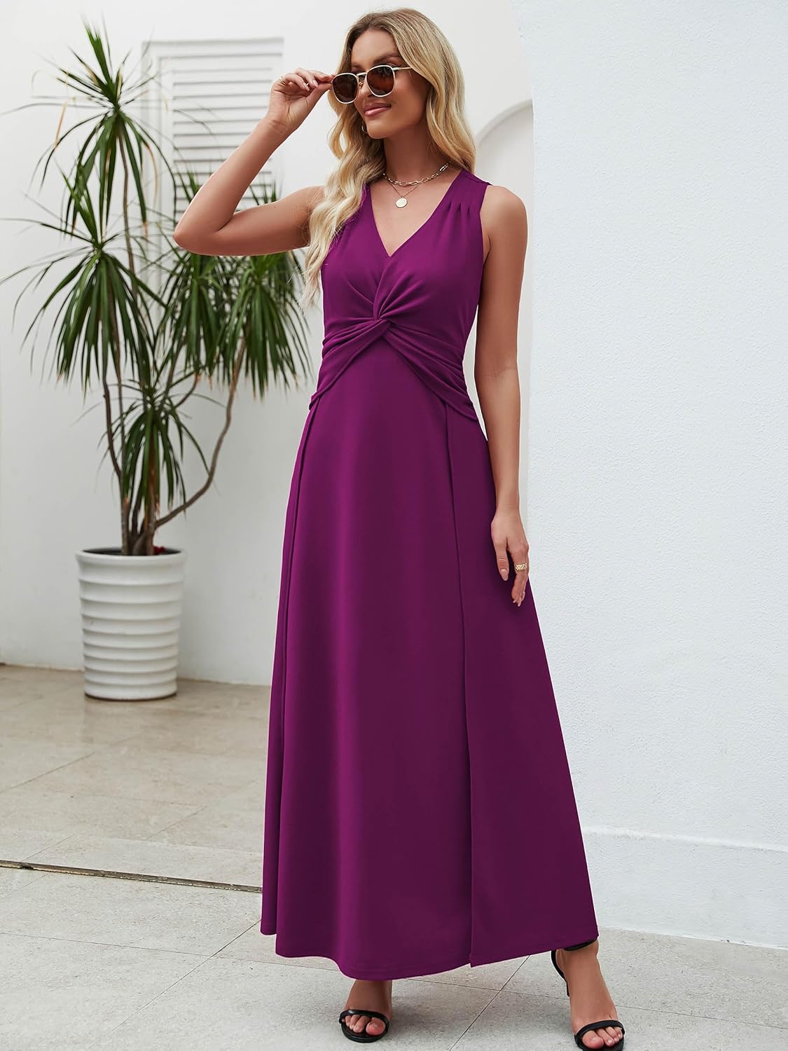 Wedding Guest Dresses for Women 2025 V Neck Formal Dresses for Women Sleeveless Evening - Image 6