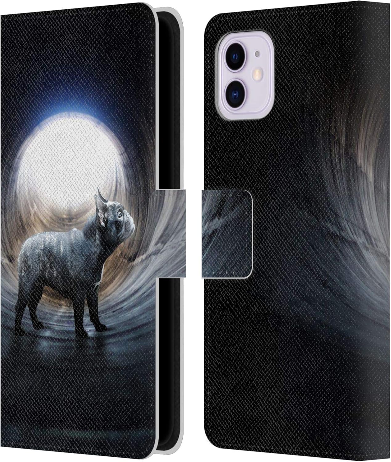Head Case Designs Officially Licensed Klaudia Senator Butterfly French Bulldog Leather Wallet Case Compatible with Apple iPhone 11