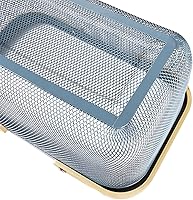 Vista 6 de Cesta portátil de malla para cosecha, organizador plegable con mango de bambú natural para cocina, jardín y pícnic, contenedor de almacenamiento