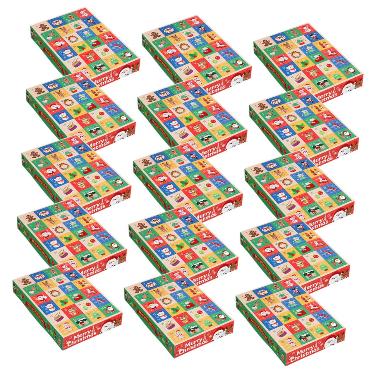 PLAFOPE 15piezas Caja De Calendario De Regresiva Para Navidad Cajas Vacías De Calendario De Adviento Diy De Dulces y Regalos Festivos