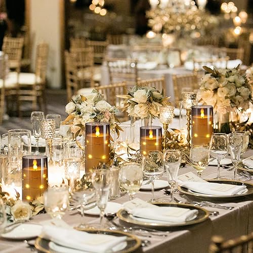 Miniatura 5 de NURADA Velas parpadeantes sin llama tira de luces de estrella integradas con mecha 3D de acrílico con pilar LED con control remoto y temporizador