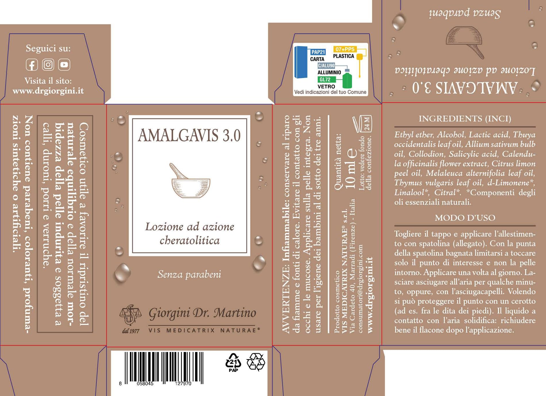 AMALGAVIS 3.0-10 ml (lozione ad azione cheratolitica)