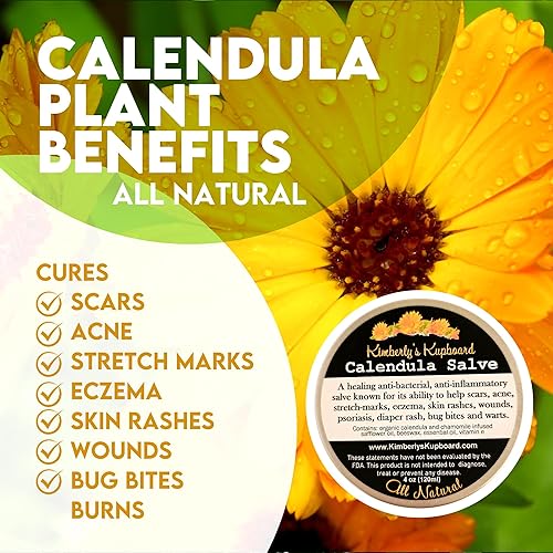 Miniatura 3 de Kimberlys Kupboard Caléndula Super Salve 3.8 fl oz3.8oz Piel seca calmante natural y eficaz bálsamo herbario  Multiusos picaduras de insectos,
