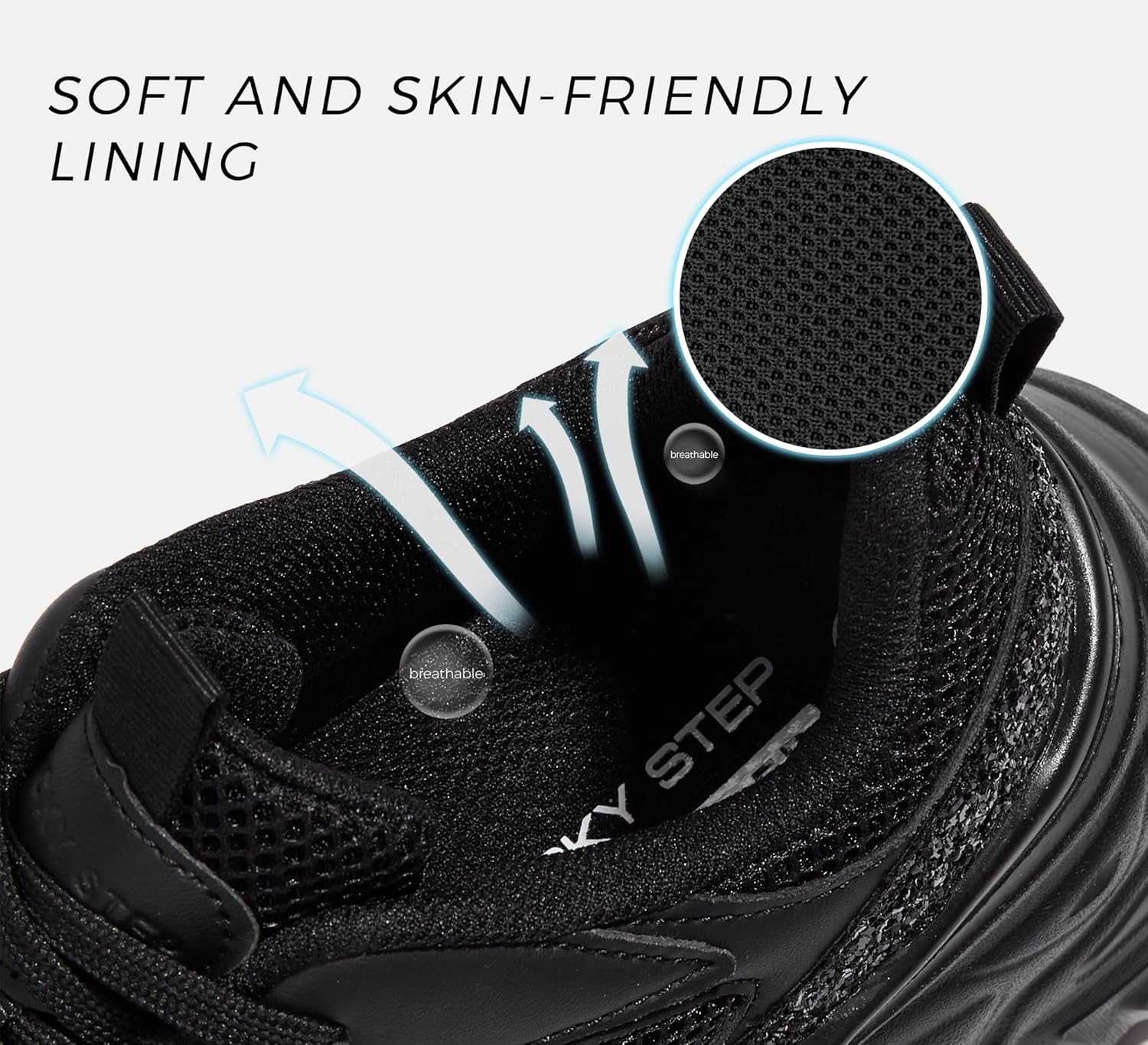 LUCKY STEP Women's Rhinestone Chunky Sneakers Breathable Lace-Up Platform Walking Sneakers Fashion Casual Dad Shoes - Image 4