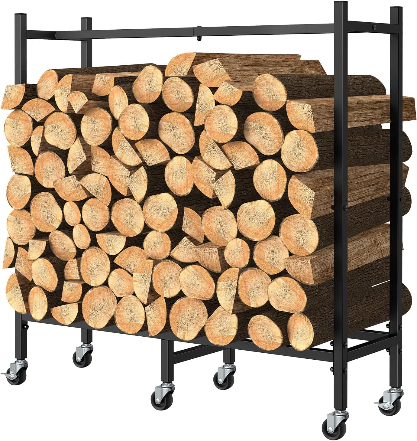 Amazon.com: YBING 2.6ft Outdoor Indoor Firewood Storage Rack with ...