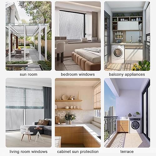 Miniatura 8 de Película aislante de papel de aluminio, película reflectante de calor de barrera radiante, película opaca para ventana de privacidad, control de