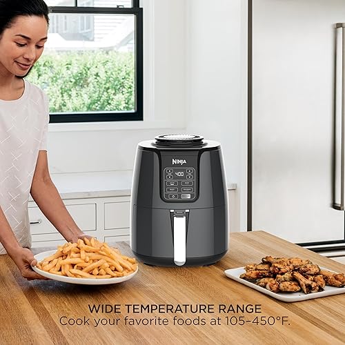 Miniatura 5 de Ninja Air Fryer 4 QT Capacity 4-in-1 Roast, Crisp, Roast, Reheats, & Dehydrates Dishwasher Safe Parts 105°F-400°F Includes 20 Easy &