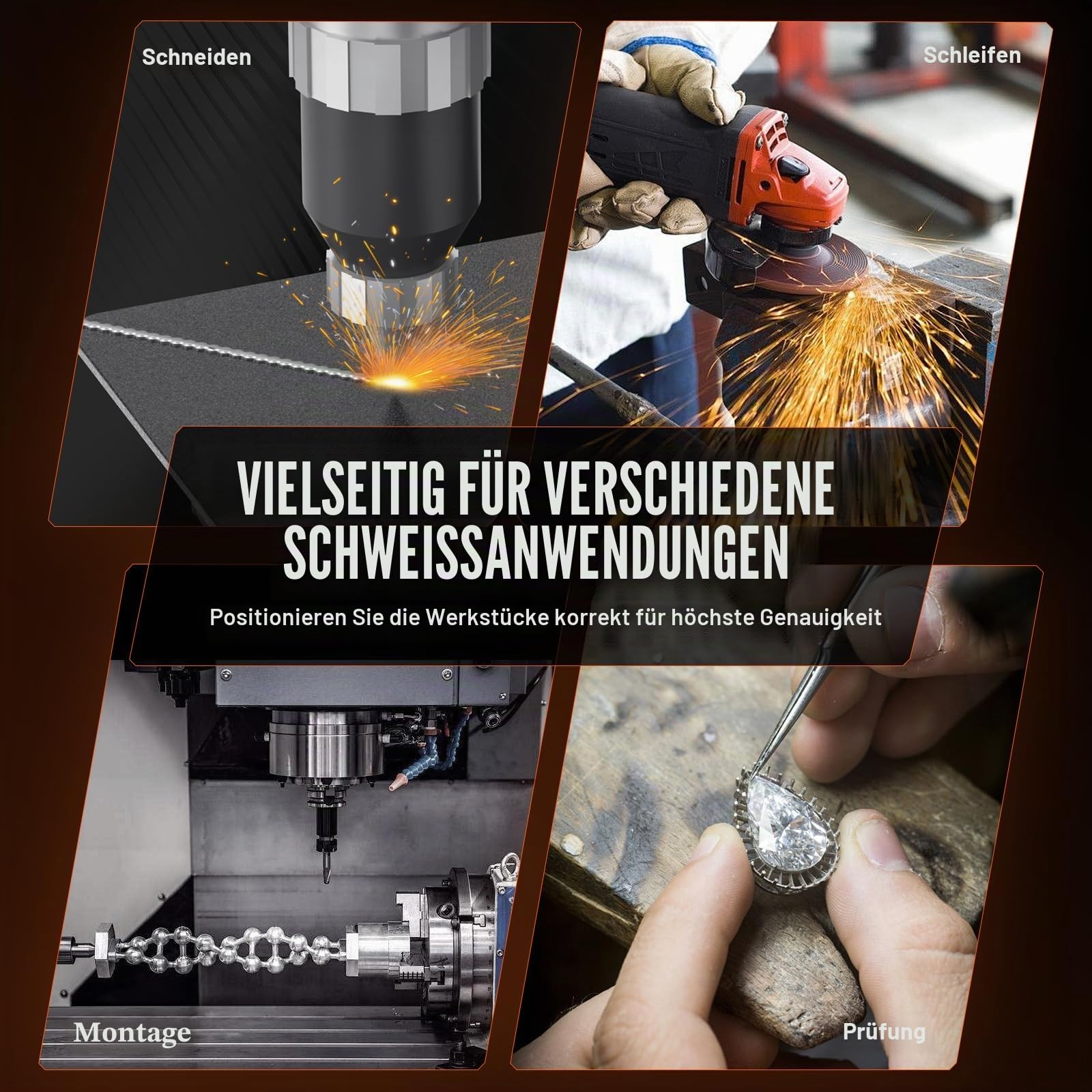 VEVOR Schweißdrehtisch 20 W Schweißpositionierer 1-12 U/min Manipulator 10 kg(Horizontal)/5 kg(vertikal) Drehtisch 0–90° Neigungswinkel K01-63 Dreibackenfutter zum Schneiden, Schleifen, Montieren