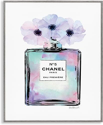 Miniatura 10 de Stupell Industries Perfume de flores moradas Glam Fashion, diseño de Amanda Greenwood - Arte de pared enmarcado en blanco, 11 x 14, azul,