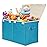 popoly Large Toy Box Chest Storage with Flip-Top Lid, Collapsible Toy Bin Storage Organizer for Boys, Kids, Girls, Toys, Playroom Organizers, 25x13 x16(Linen Teal)