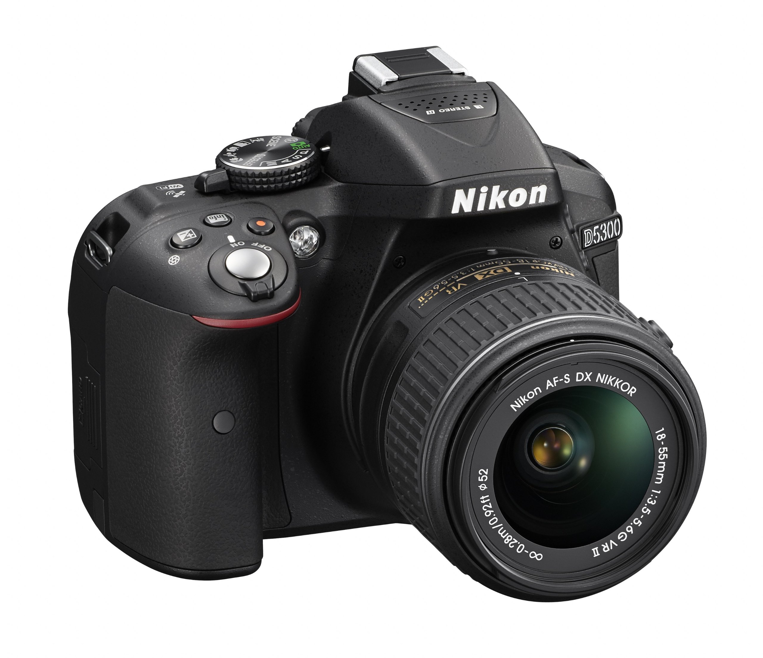 Nikon D5300 e Nikkor 18/55VR NEW Fotocamera Reflex Digitale, 24.1 Megapixel, LCD HD 3" Regolabile, SD 8 GB, 200x Premium Lexar, Nero [Nital card: 4 anni di garanzia]