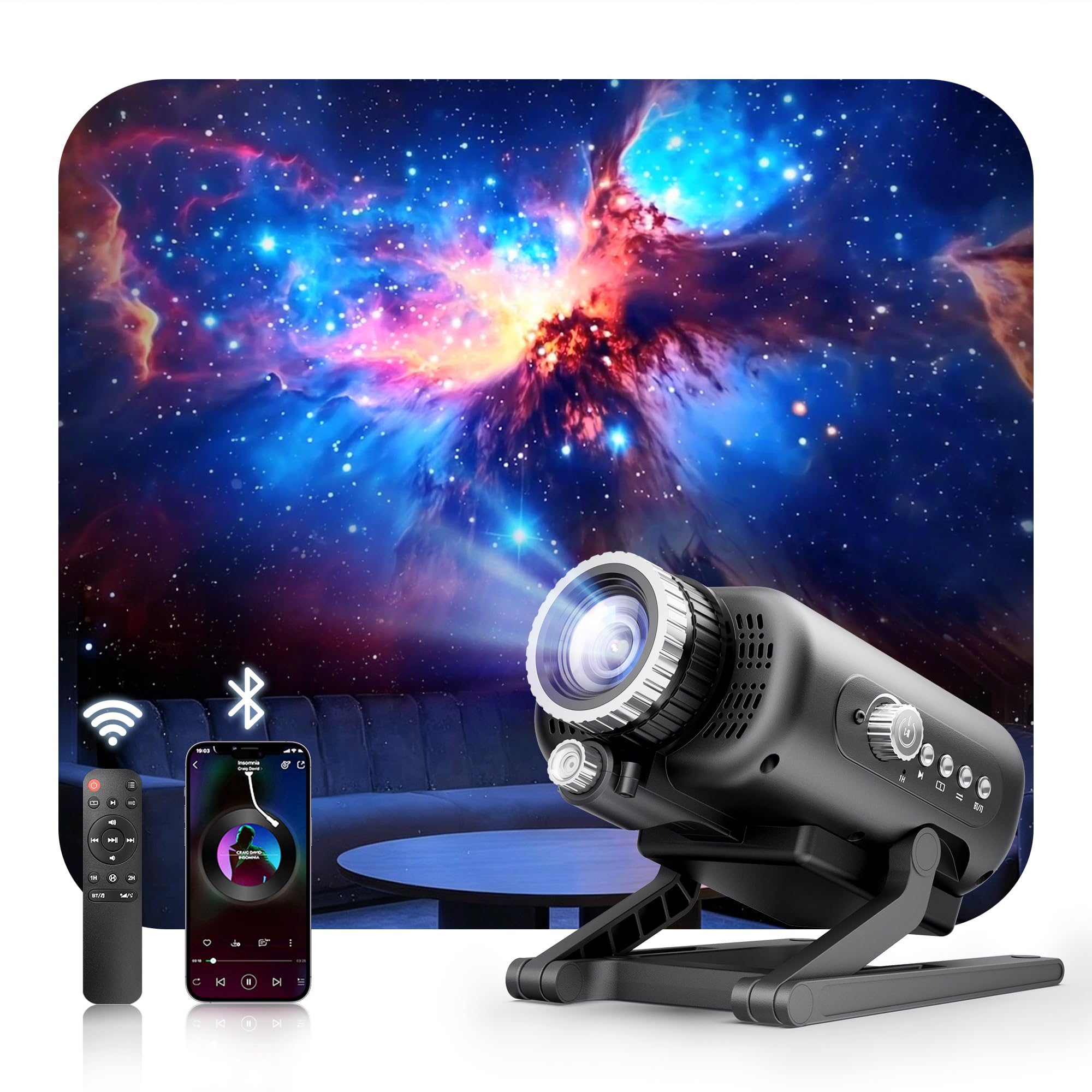 Homelist Projecteur 3D ciel étoilé avec 60 thèmes pour enfants et adultes
