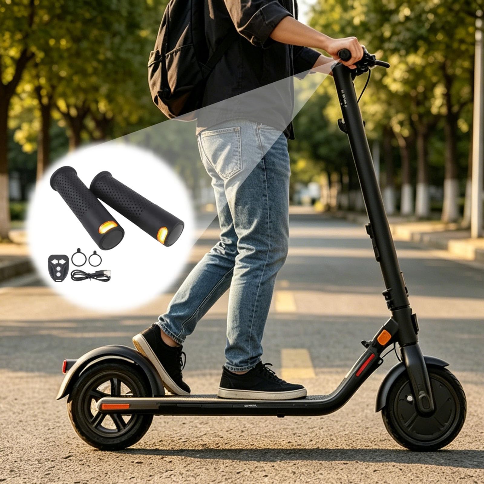 Silikon Scooter Griffe Mit Blinkern & Bremslicht – Wasserdicht, Für Xiaomi M365, Pro 1S, Pro 2, Mi3 & Ninebot Max G30, Nachtfahrtsicherheit