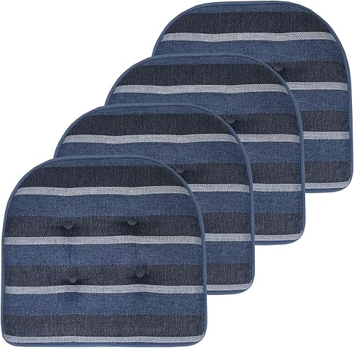 Miniatura 133 de Sweet Home Collection - Cojín de espuma viscoelástica para silla, con capitoné, parte trasera de goma antideslizante, en forma de U, de 17 x 16