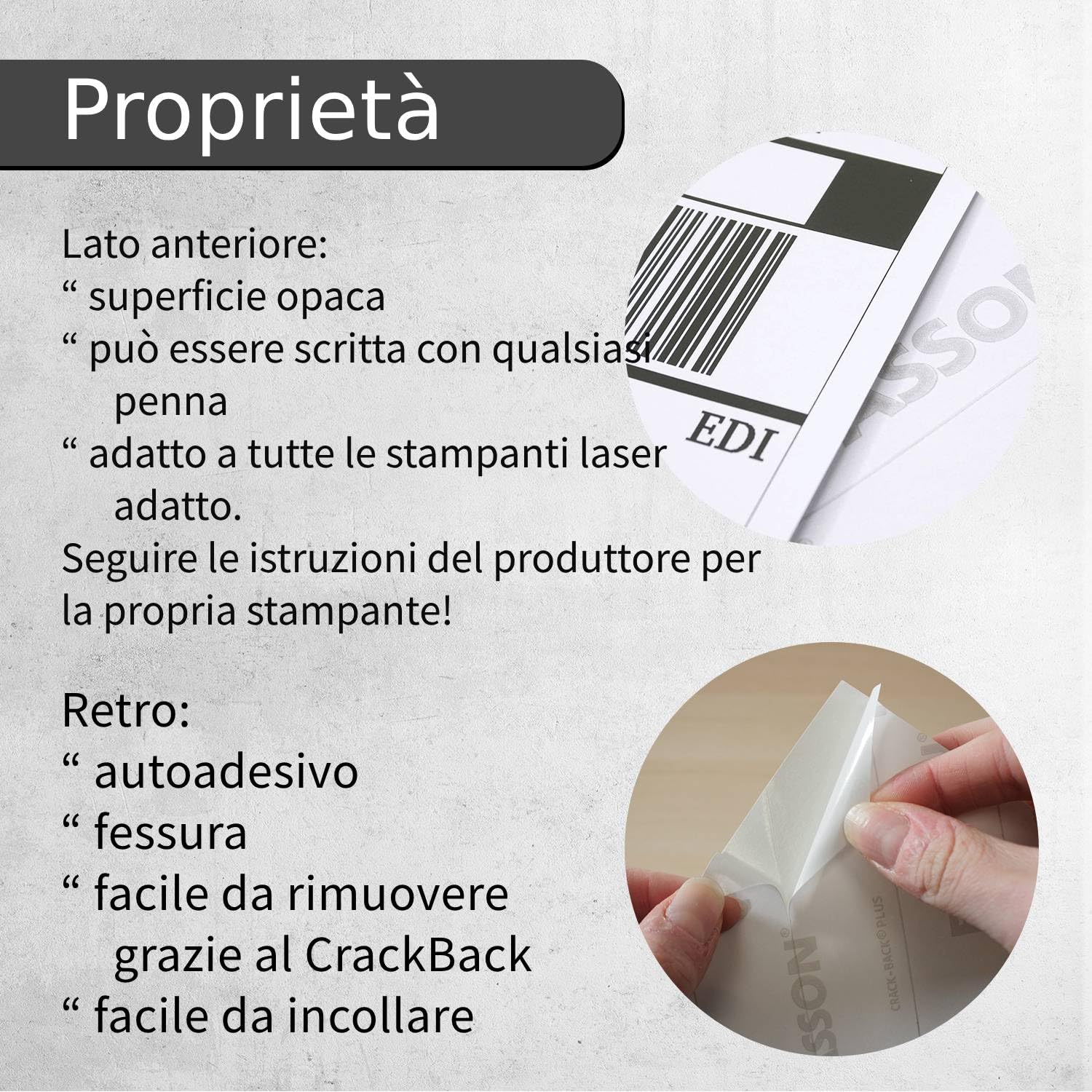 younikat Carta adesiva A4 autoadesiva 250 fogli bianco opaco - az067 | Carta adesiva stampabile per adesivi ed etichette con superficie opaca, adatta a stampanti laser e applicazioni creative